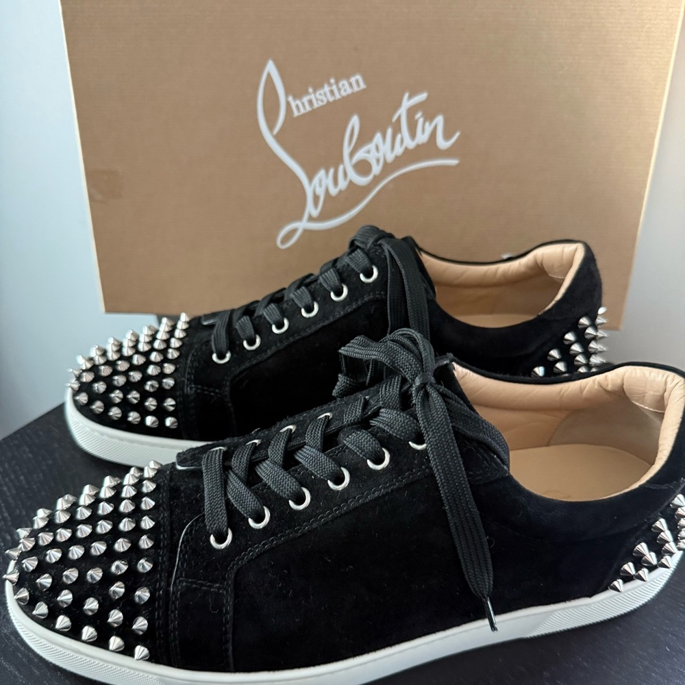 Christian Louboutin Black Studded Sneakers